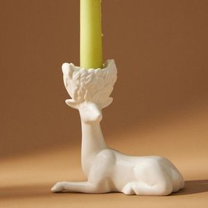Anthropologie winter white animal candle holder                New in box